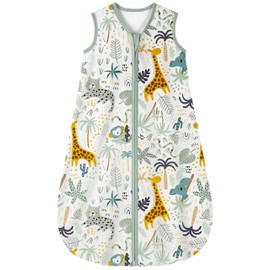 Yoofoss Yoofoss Baby Sleep Sack 6-12 Months 0.5 TOG Baby Wearable Blanket, 100% Cotton Infant Toddler Sleeping Sack 2-Way Zipper Lightweight Sleep Sack, Giraffe