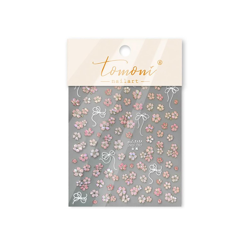 5D Embossed Pink Flower Nail Stickers Self-Adhesive Spring Summer Nail