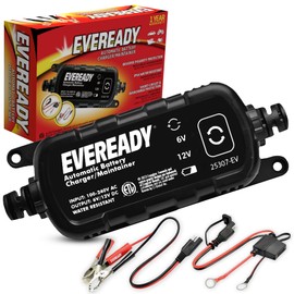 1.2A Automatic Float Battery Charger for All 6v/12v Lead Acid Batteries - Car Battery Charger Includes Batteries - Battery Maintainer with Overcharge and Short-Circuit Protection