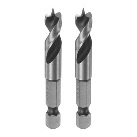 HARFINGTON 2pcs Brad Point Drill Bits 5/16" Dia 1/4" Hex Shank Stubby Drill Bit High-Speed Steel 1.34" Working Length Spiral Twist Drilling Tool for Woodworking Plywood Plastic