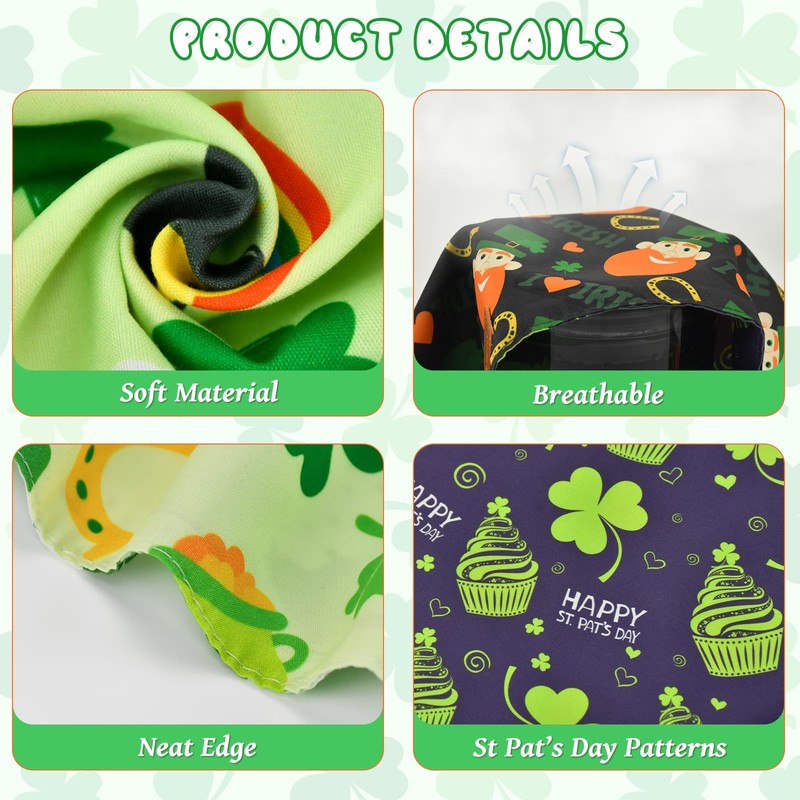 Vehomy 3-Pack St. Patrick's Day Dog Bandana Reversible Dog Bandanas
