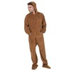 Footed Pajamas - Teddy Bear Adult Hoodie Chenille One Piece