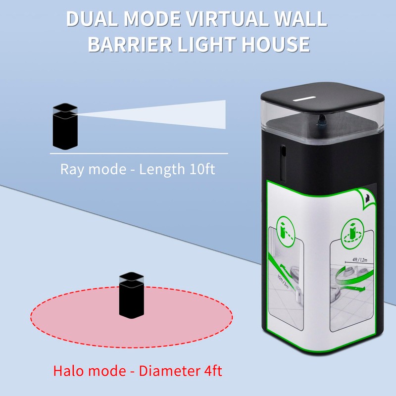TZRONG 2-Pack Dual Mode for Virtual Wall Barrier Light House