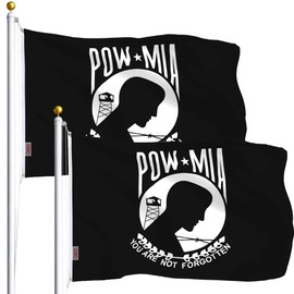 G128 2 Pack: POW MIA Flag | 3x5 Ft | LiteWeave Series Printed 100D Polyester | Vibrant Colors, Brass Grommets