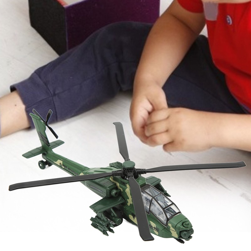 Alloy Copter Model Simulated Lifelike Diecast Pull Back Sound Light