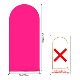 AIBIIN Hot Pink 2 Sided Round Arch Backdrop for Wedding Ceremony Birthday Party Baby Shower Banquet Decoration 8x1.8m