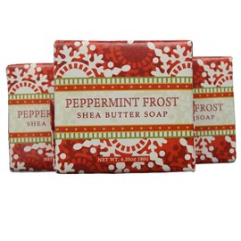 Greenwich Bay - 6oz Holiday Shea Butter - 3 Bar Soaps - Peppermint Frost