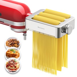 All Metal Pasta Attachment 3 In 1 Set For Kitchenaid Stand Mixer, Included Pasta Sheet Roller, Spaghetti Cutter, Fettuccine Cutter Maker Accessories And Cleaning Brush