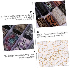 Beavorty 6 Boxes aluminum foil nail decor accessory nail decals Transfer stickers sticker calcomanias para uñas decorate boxed set manicure applique nail kits leopard print