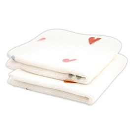 Stephan Baby 2-Piece Washcloth Set - Soft 100% Cotton Velour Terry Cloth, 10" Square, Hearts