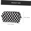 Outanaya Woolen Yarn Checkered Cosmetic Bag Large Capacity Travel Toiletry