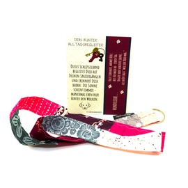 Lieblingsmanufaktur Colourful gift for people who already have everything, lanyard with message for dog owners as a gift for the dog, Pink-pink-grey.,