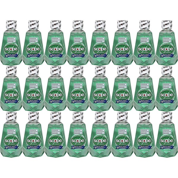 Scope Outlast Mouthwash, Long Lasting Mint, Travel Size, 1.2 Fl Ounce (Pack of 48)