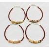 LKBEADS Unisex Pink Garnet Quartz & Peach Moonstone Rondelle &