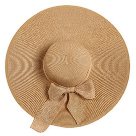 Bamboopack Women Big Bowknot Wide Brim Straw Hat Floppy Foldable Roll up Cap Summer Beach Sun Hat UPF 50+