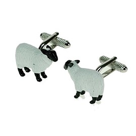 Onyx Art London Black & White Sheep Farmer Farmer Men's Cufflinks