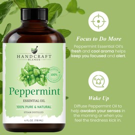 Handcraft Blends Handcraft Blends Peppermint Essential Oil - Huge 118 ml - 100% Pure and Natural - Premium Grade with Glass Dropper