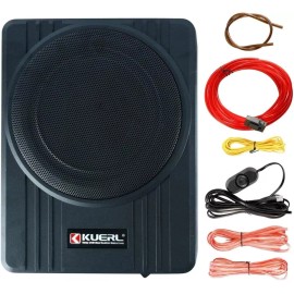 Yaeccc 10'' 800W Slim Under-Seat Subwoofer Powered Car Truck Sub w/ Amp Kit Speaker