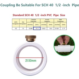 H&G lifestyles 1/2 Inch PVC Mist Nozzle Misting System for Patio Outdoor Mister Coupling PVC Split Section with Mist Nozzle (Pack of 5)