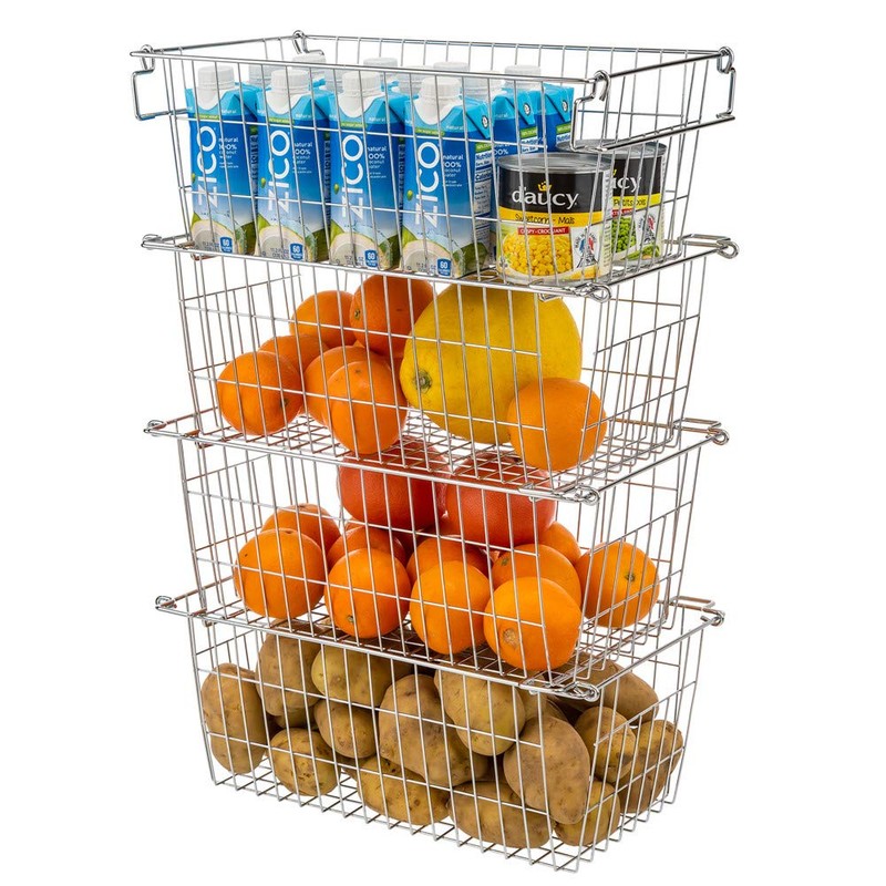 SANNO Chest Freezer Basket Stackable Baskets, Pantry Storage and Organization