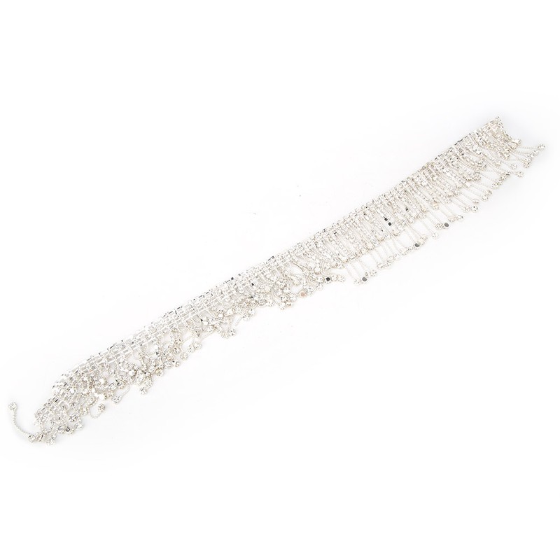 DIY Handmade Crystal Glass Rhinestones Trimming Sewing Tassel Chain Clothes