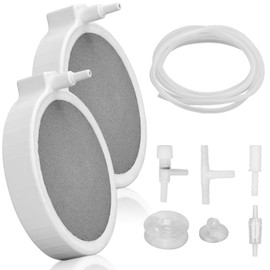 2 Pack Fish Tank Bubbler Air Stone - 4 Inch Ultra Silent Air Stones for Aquariums, High Dissolved Air Stone Hydroponics System, Ideal Bubbler Stone for 30 to 100 Gallon Aquarium Fish Tank,Suitable for