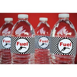 Race Car Bottle Wraps - Set of 20 Water Proof Bottle Stickers - Race Car Water Bottle Labels - Indy Party Decorations - Made in The USA