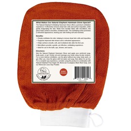 Natural Elephant Exfoliante Hammam guante, cara y cuerpo exfoliante Mitt, Burnt Orange