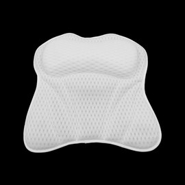 Alnicov Ergonomic Bathtub Headrest Pillow, Bath Pillow with Strong Suction Cups, Fits All Bathtubs, Hot Tubs and Home Spas (White)