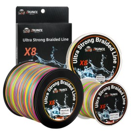 RUNCL Braided Fishing Line, 8 Strand Abrasion Resistant Fishing Line Braid, Super Durable, Smooth Casting, Zero Stretch, Smaller Diameter, Hi Vis, 328-1093 Yards, 12-100LB(25LB,1093yds)