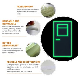 Glow in The Dark Tape 30 ft x 1 inch,Fluorescent Tape, Premium Quality Non-Toxic, Waterproof Stickers for Stairs,Walls,Steps and Exit Sign