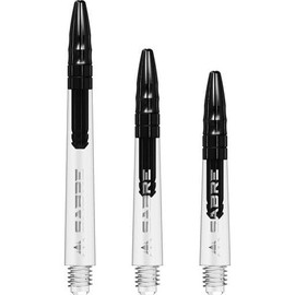 Mission Darts Sabre Shafts Durable Clear Polycarbonate Stems Tweenie Plus, Black Top, 1 Set of 3 Shafts (S1687)