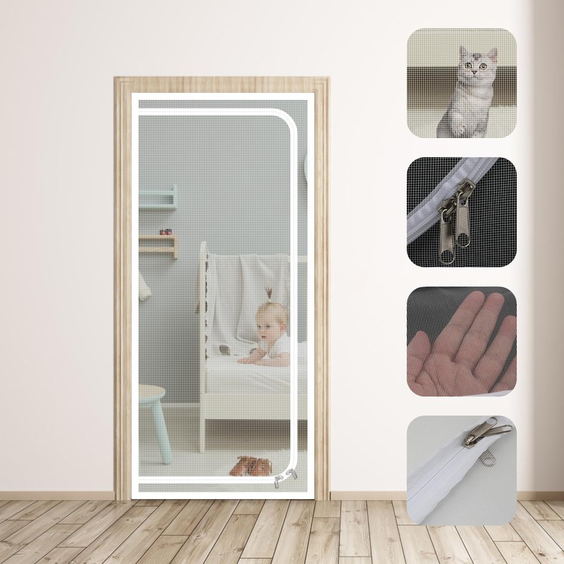 Cat Proof Screen Door, 31.5x78.7 inch Thicken Pet Screen Door