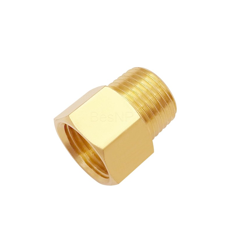 BesNPT 5 Pack 1/2" Male To 1/2" Female Brass Pipe