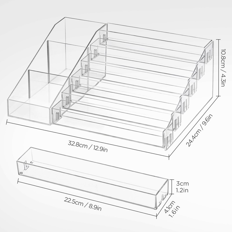 HBlife Sunglass Organizer Clear Acrylic Eyeglasses Display Stand, 6 Tier