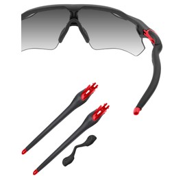 HILEEN Red Replacement Temple Arms Legs for Oakley Radar EV Path Pitch Advancer Sunglasses-Black