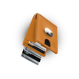 Kings Loot Trackable Airtag Wallet for Men | RFID Blocking Leather Design with Airtag Holder, Money Clip & Pull Tab | Minimalist Air Tag Wallets