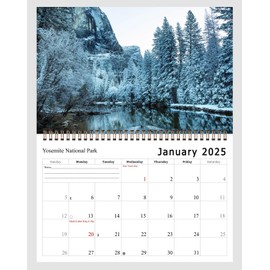 2025 Spiral-bound Wall Calendar (National Parks) - 12 Months Desktop/Wall Calendar/Planner (11x17)