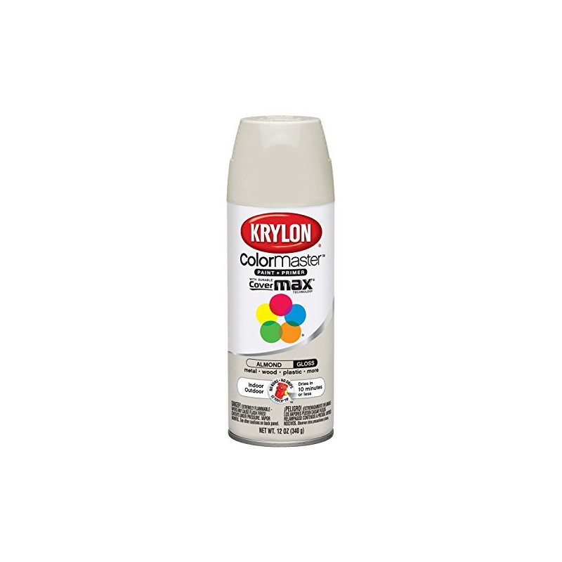Krylon K05150607 ColorMaster Paint + Primer, Gloss, Almond, 12 oz.