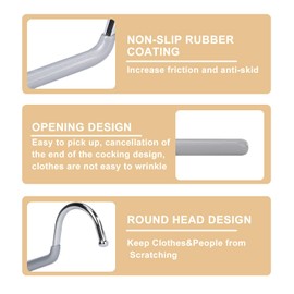 LALALIVABLE Pants Hangers Non Slip 20 Pack Open Ended Hangers for Skirts, Metal Trousers and Jeans Hangers for Closet Space Saving for Man,Women(Grey)