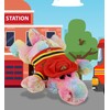 DolliBu Rainbow Alligator Firefighter Stuffed Animal with Name Personalization -