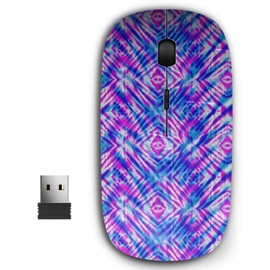 KAWAMOUSE 2.4G Ergonomic Portable USB Wireless Mouse for PC, Laptop, Computer, Notebook with Nano Receiver (Tie Dye Diagonal)
