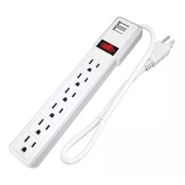 J.H. Company Multicontacto 6 Contactos 2 Puertos Usb Boton 11167