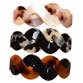 Healvian 3pcs Spring Hair Barrettes for Fine Thick Hair Comfortable Bun Holders Tortoise Shell Light Tortoise Colors Ponytail Clips for Daily Use