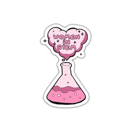 (3 Pcs) Women in STEM Sticker 3x3 - Chemistry - Cute Self Care - Retro Gift for Her - Feminist - Humorous Science Decoration for Laptop, Phone, Water Bottle