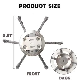 zhongko Steel Wire Trimmer Head, Steel Wire Wheel Grass Trimmer Replacement Tool, Lawn Brushcutter Attachment, Rotating Wire Weeding Cutter Head for Lawn and Weed Cutter for Garden Maintenance