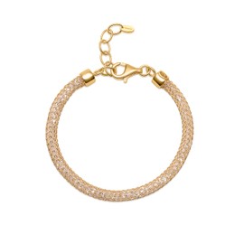 Amberta Women's Bracelet 925 Sterling Silver with Simulated Diamond, Sterling Silver