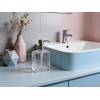 Rzoeox Clear Glass Soap Dispenser with Brushed Nickel Pump, 13.5