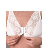 Eden House Ladies Cotton Lace Front Fastening Magic Bra White