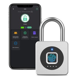 Eseesmart Fingerprint Padlock Locker Lock with Bluetooth APP IP65 Waterproof Padlock Stainless Fingerprint Lock for Gym Suitcases Locker Shed Garage